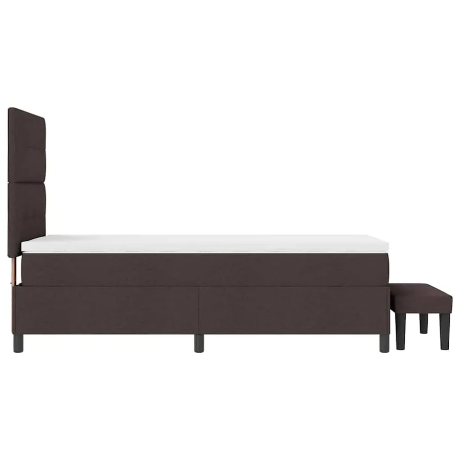 Lit à ressorts avec tête de lit Marron foncé 90 x 200 cm tissu - 9