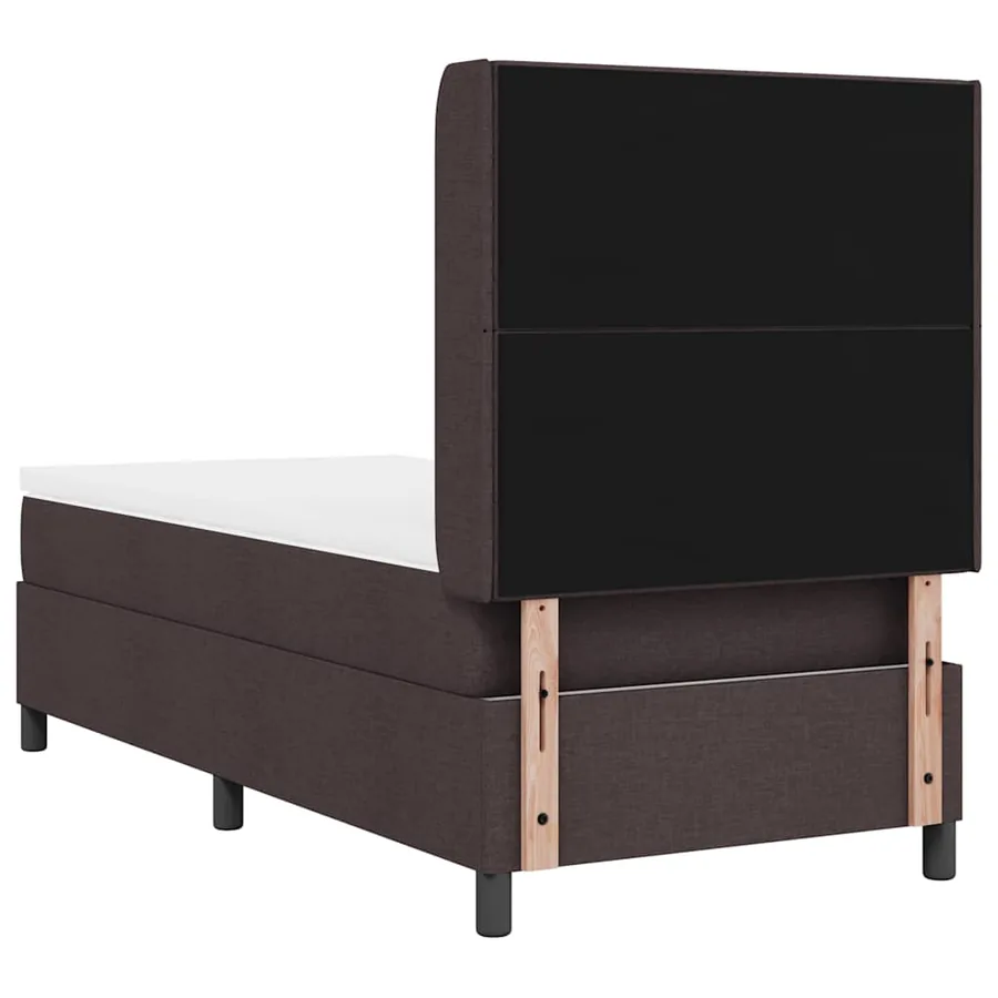 Lit à ressort LED Marron foncé 90 x 200 cm tissu - 8