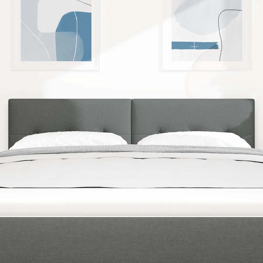 Tête de lit réglable en hauteur Gris foncé 144 cm tissu - 3