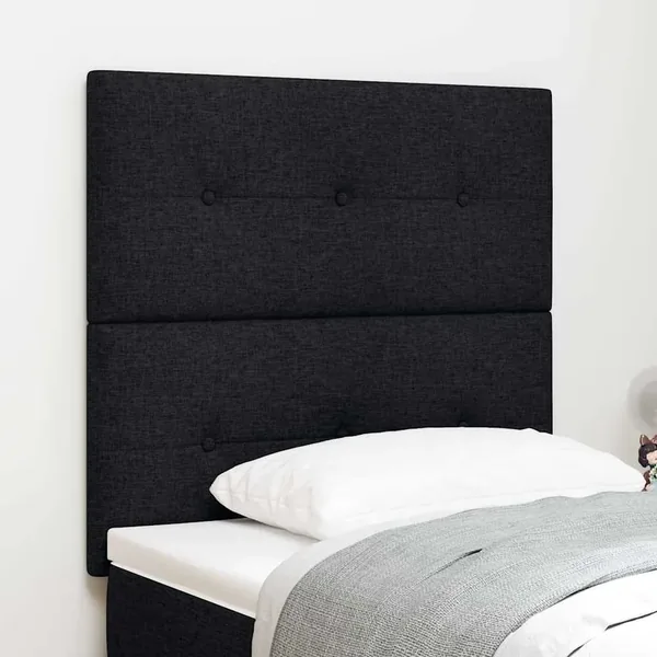 Tête de lit LED avec bandes LED Noir 90 cm tissu