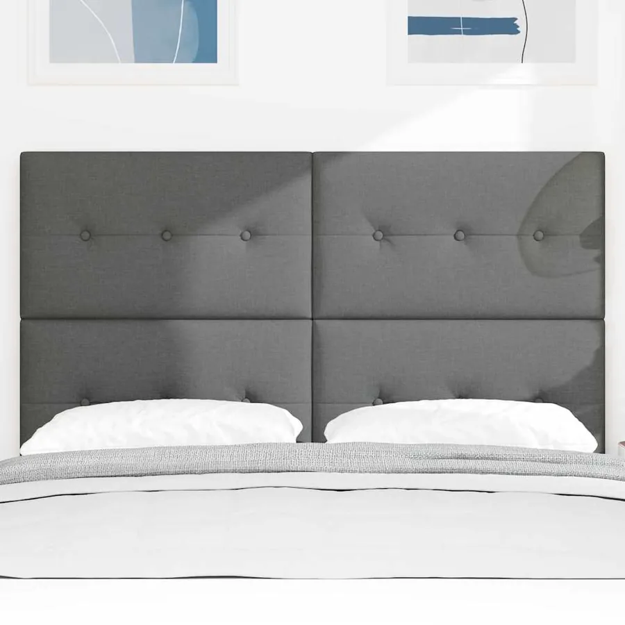 Tête de lit réglable en hauteur Gris foncé 144 cm tissu - 3
