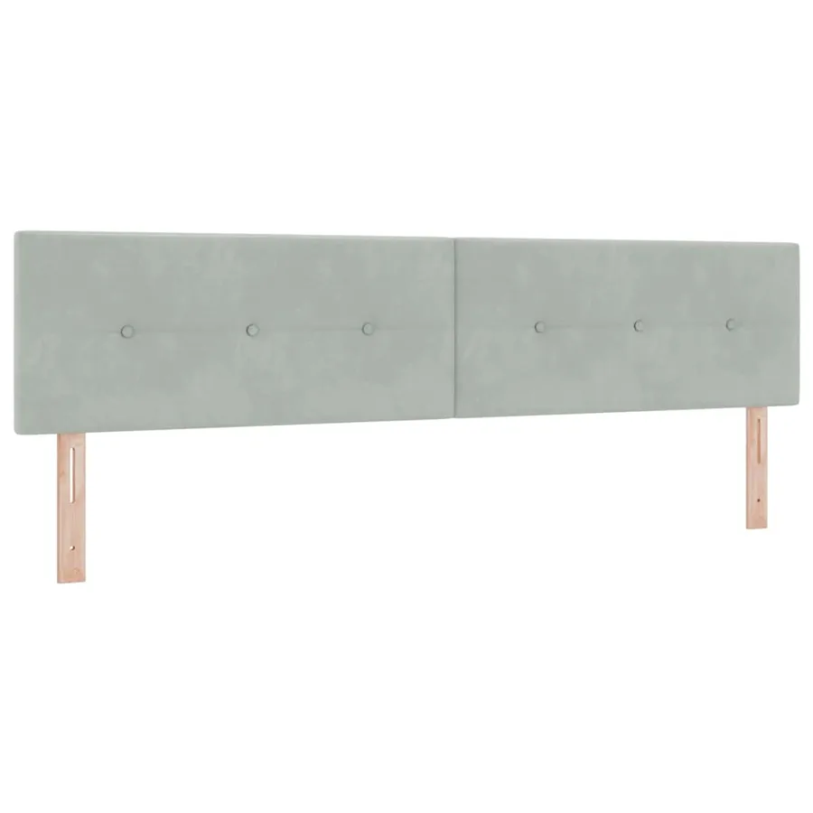 Lit à ressort LED Gris clair 200 x 200 cm Velours - 7