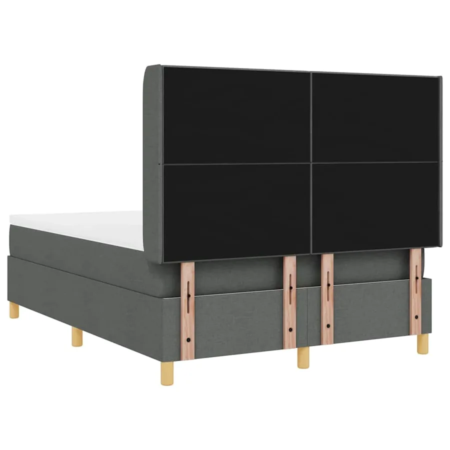 Lit à ressorts avec bandes LED Gris 140 x 190 cm tissu - 10