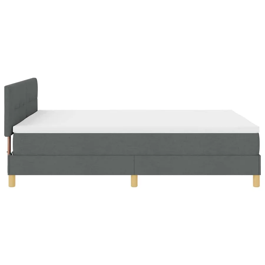 Lit à ressort LED avec coussin Gris foncé 140 x 190 cm tissu - 9