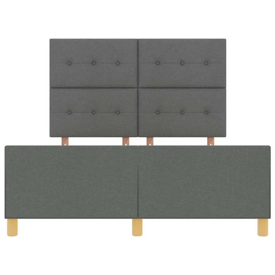 Cadre de lit avec tête de lit Gris foncé 140 x 200 cm tissu - 7