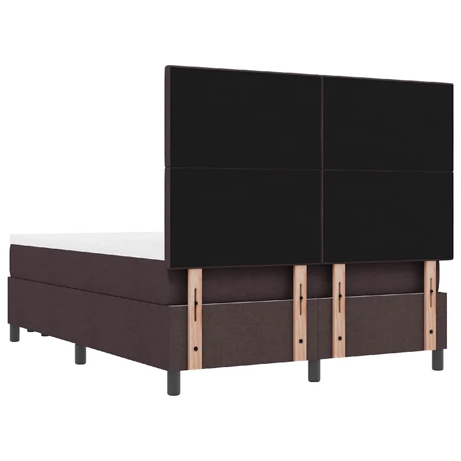 Lit à ressorts avec tête de lit Marron foncé 160 x 200 cm tissu - 10