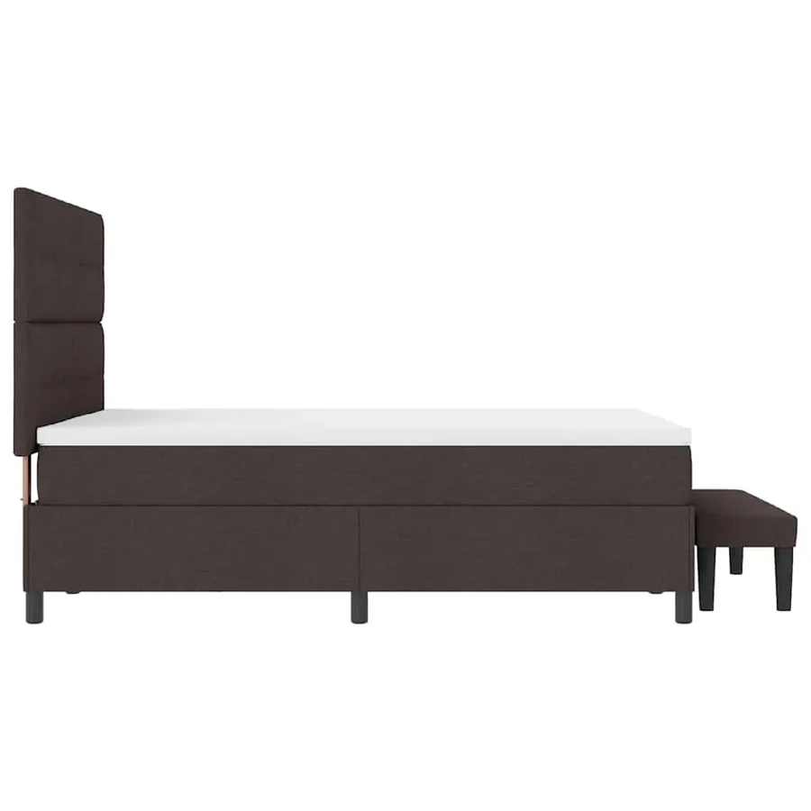 Lit à ressorts avec tête de lit Marron foncé 160 x 200 cm tissu - 9