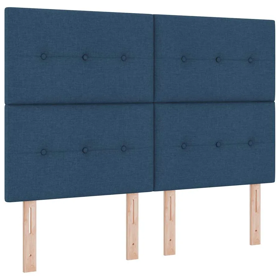 Cadre de lit avec tête de lit Bleu 140 x 190 cm tissu - 6