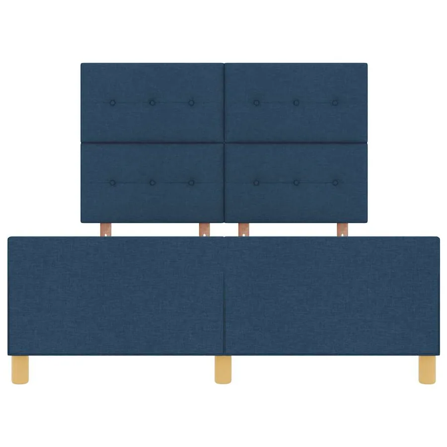 Cadre de lit avec tête de lit Bleu 140 x 190 cm tissu - 7