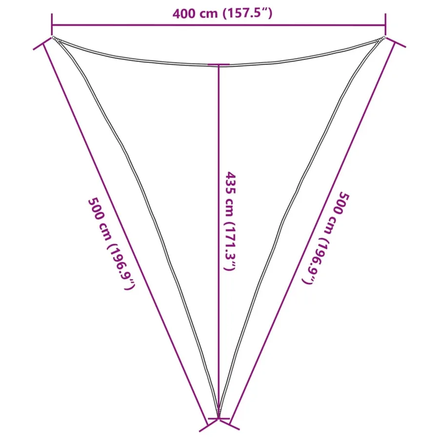 Voile d'ombrage 160 g/m² Vert clair 4x5x5 m PEHD - 10