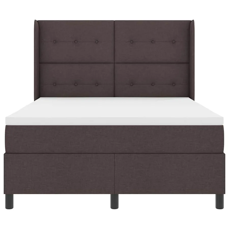 Lit à ressorts avec coussin Marron foncé 200 x 160 cm tissu - 7