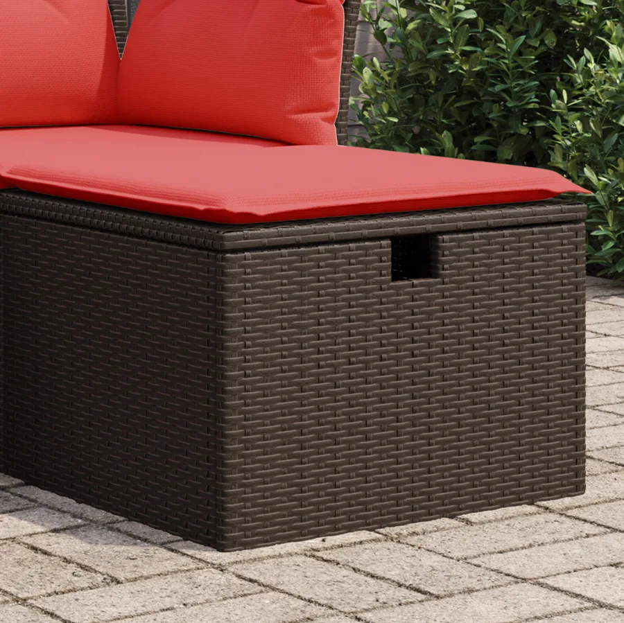 Tabouret de Jardin Marron 55 x 55 x 37 cm polyrotin - 3