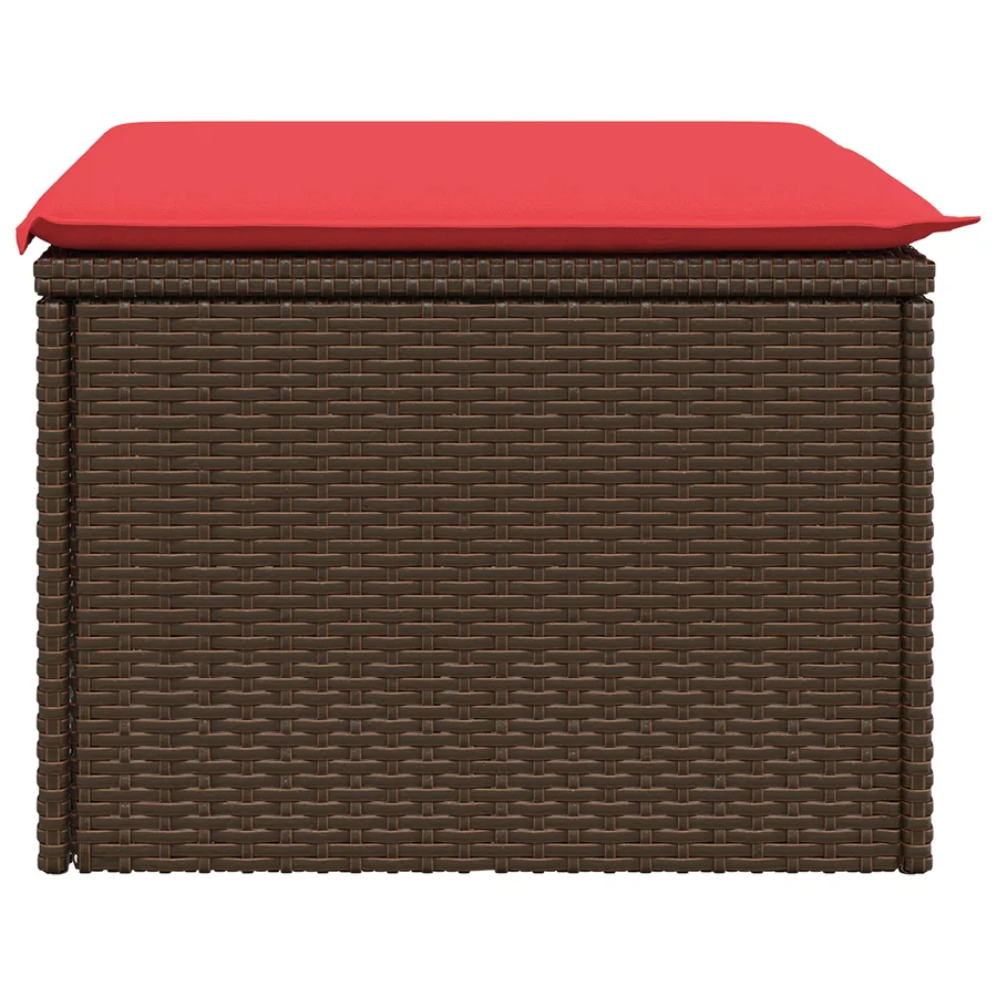 Tabouret de Jardin Marron 55 x 55 x 37 cm polyrotin - 5
