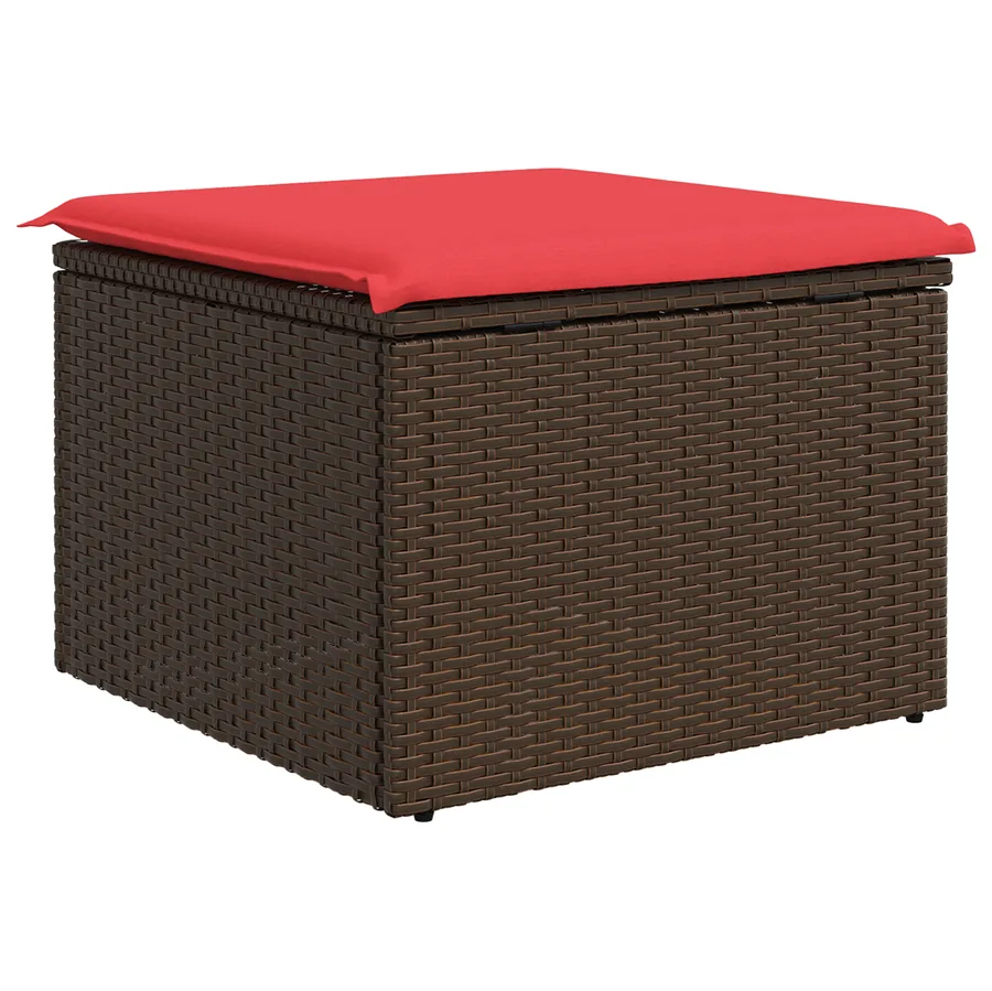 Tabouret de Jardin Marron 55 x 55 x 37 cm polyrotin - 6