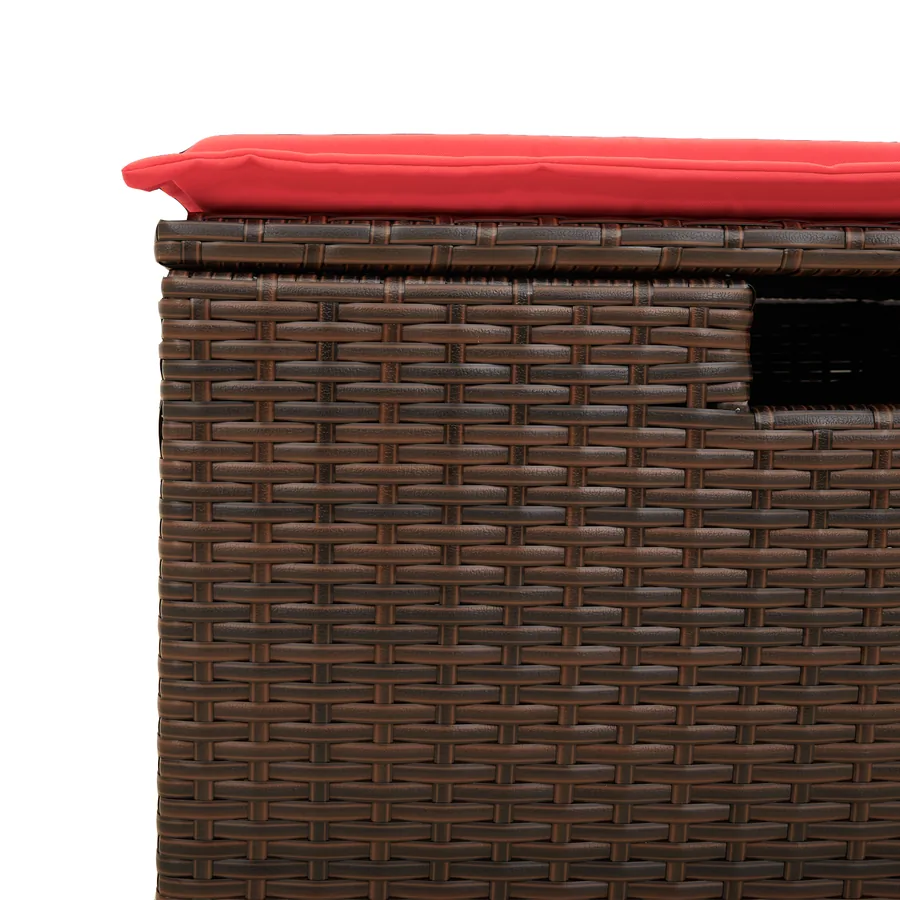 Tabouret de Jardin Marron 55 x 55 x 37 cm polyrotin - 7