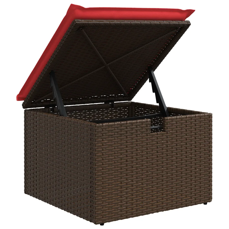 Tabouret de Jardin Marron 55 x 55 x 37 cm polyrotin - 9