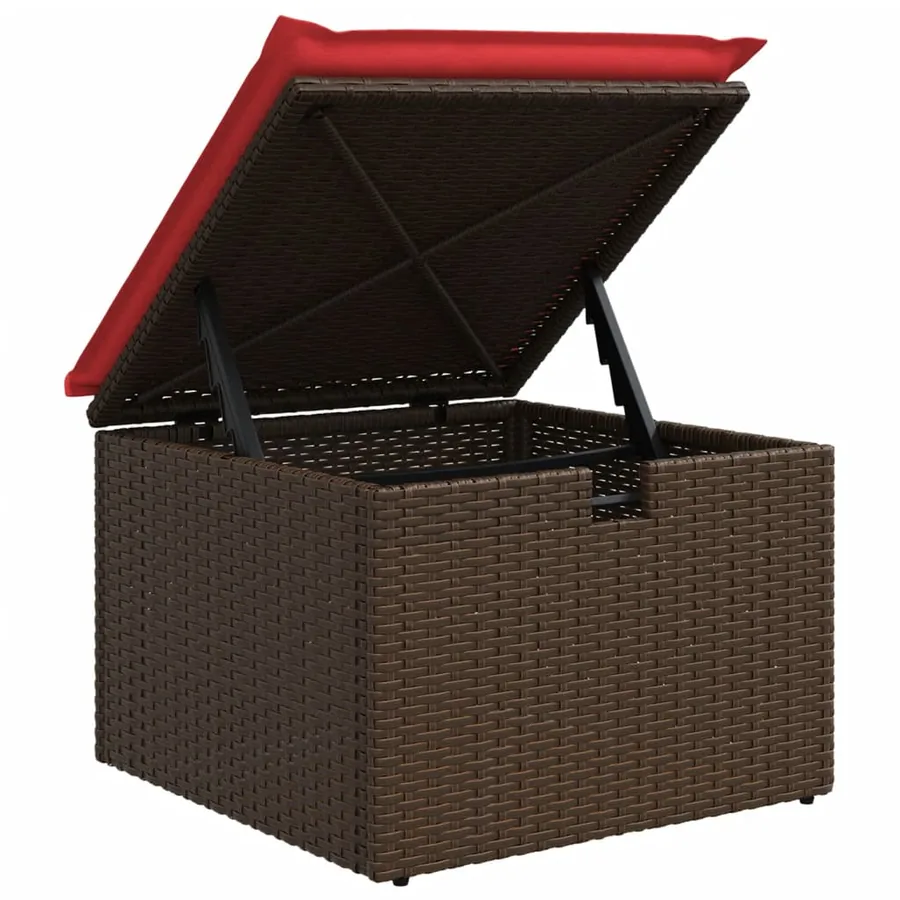 Ensemble de canapé de jardin 8 pcs avec coussins marron résine tressée - 9