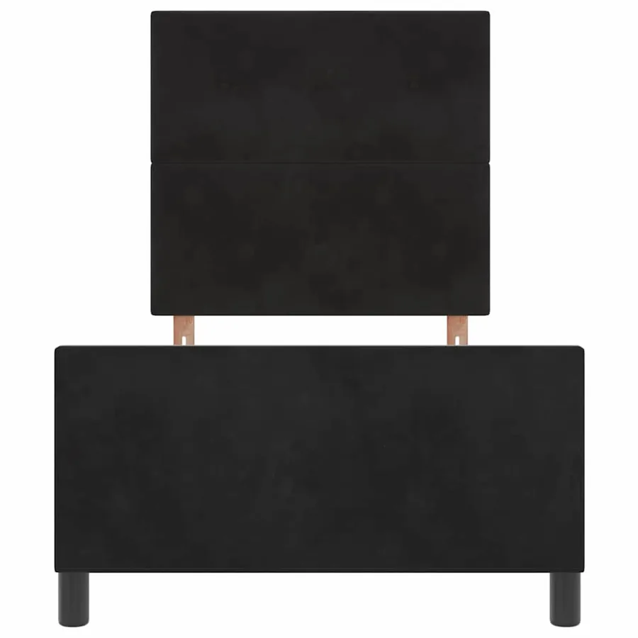 Lit à ressorts avec tête de lit Noir 90 x 190 cm Velours - 7