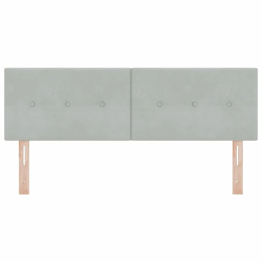 Tête de lit Gris clair 160 cm Velours - 5