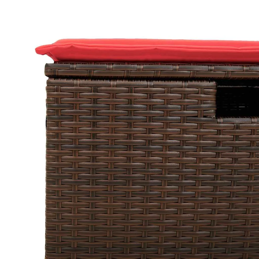 Salon de jardin avec coussins 5 pcs marron résine tressée - 10