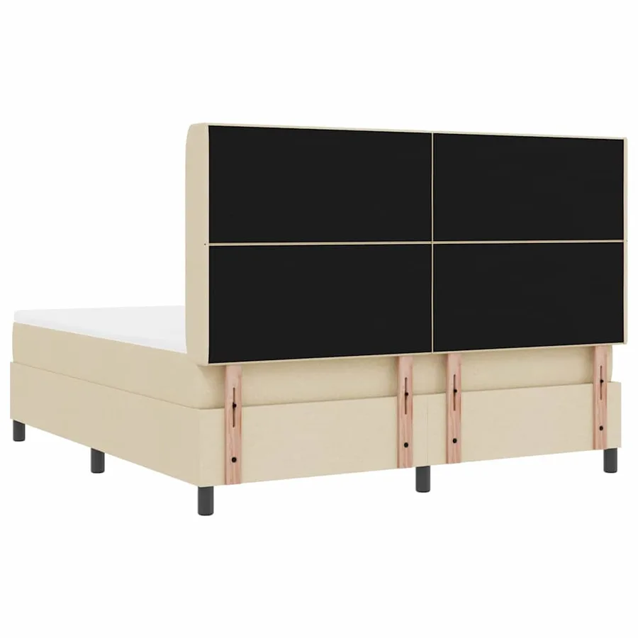 Lit à ressorts avec coussin Crème 200 x 180 cm tissu - 9