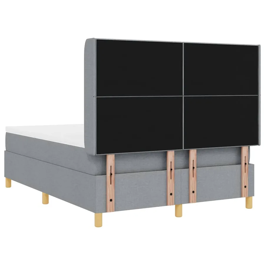Lit à ressorts avec bandes LED Gris clair 140 x 200 cm tissu - 8