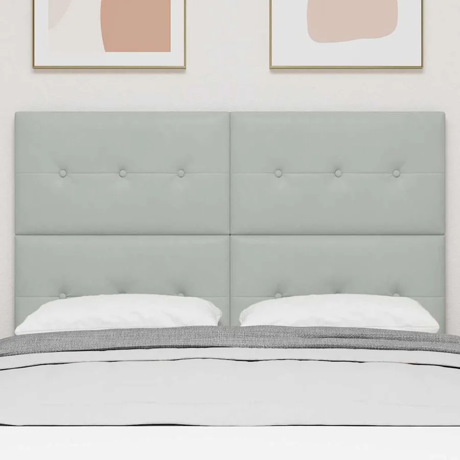 Tête de lit Gris clair 160 cm Velours - 3