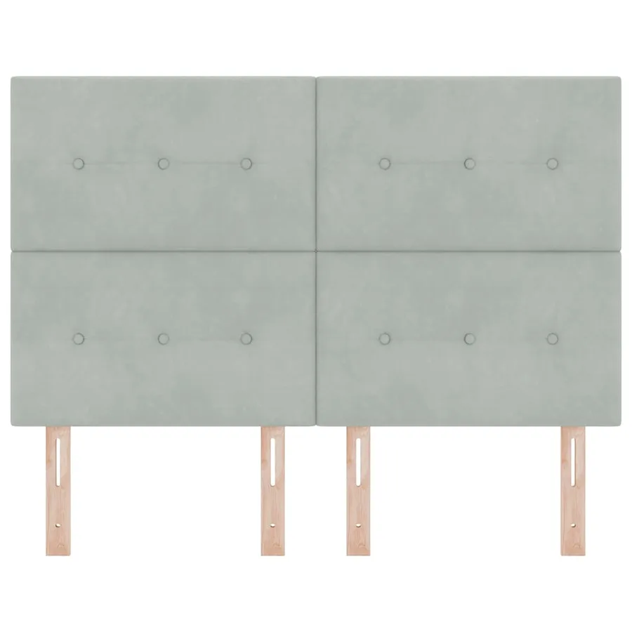 Tête de lit Gris clair 160 cm Velours - 4