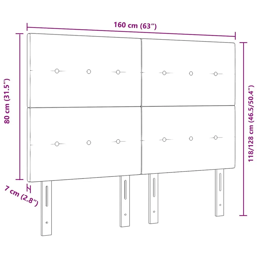 Tête de lit Gris clair 160 cm Velours - 9