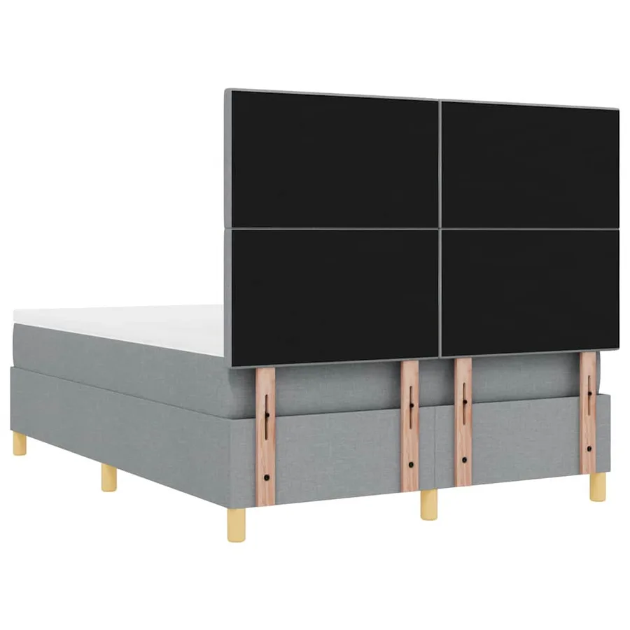 Lit à ressort LED Gris clair 140 x 200 cm tissu - 10