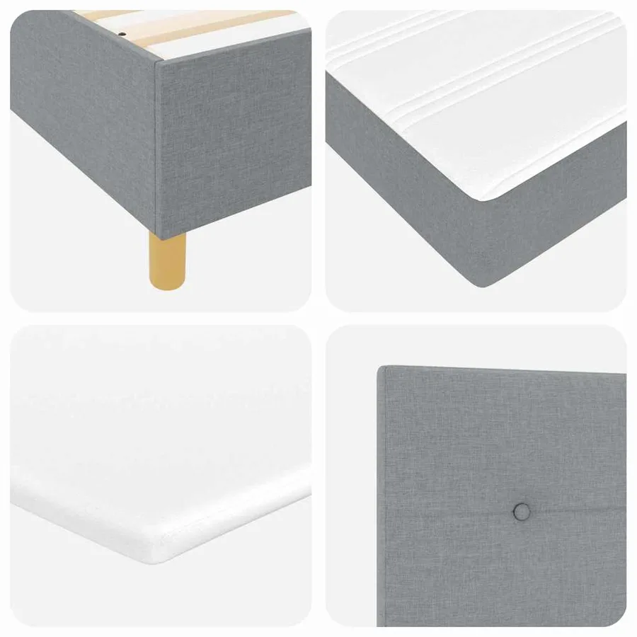Lit à ressort LED Gris clair 140 x 200 cm tissu - 11