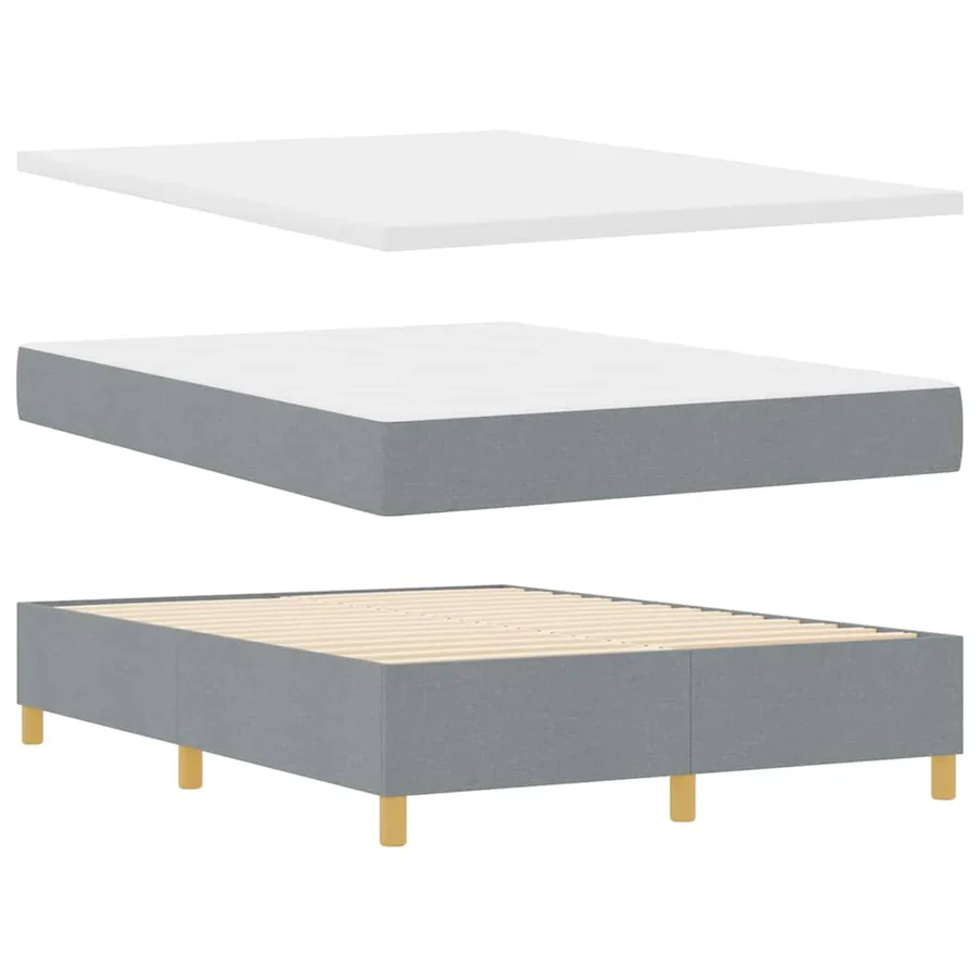 Lit à ressort LED Gris clair 140 x 200 cm tissu - 7