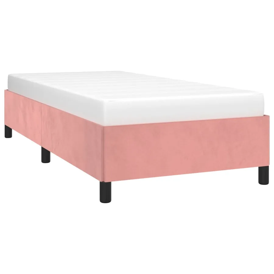 Cadre de lit sans matelas rose 80x200 cm velours - 3