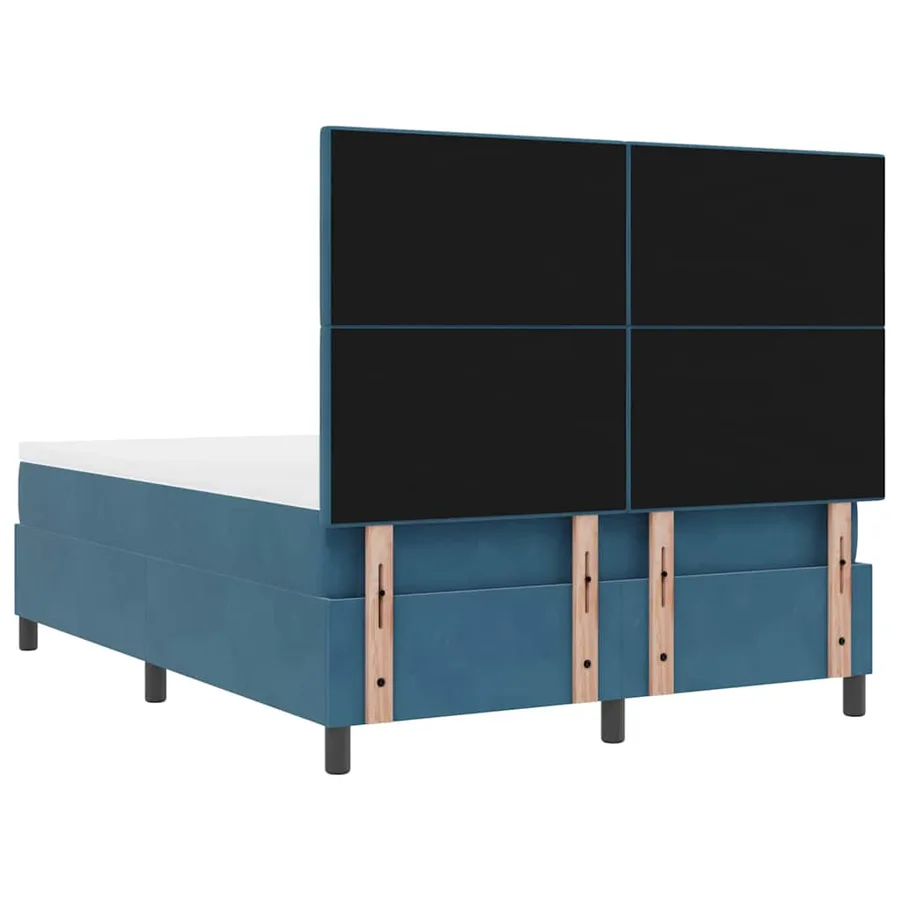 Lit à ressort LED Bleu foncé 140 x 190 cm Velours - 8
