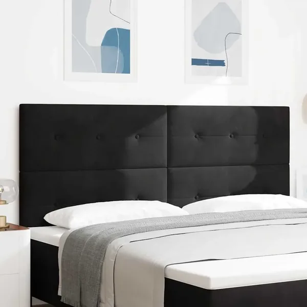 Tête de lit Noir 200 cm Velours
