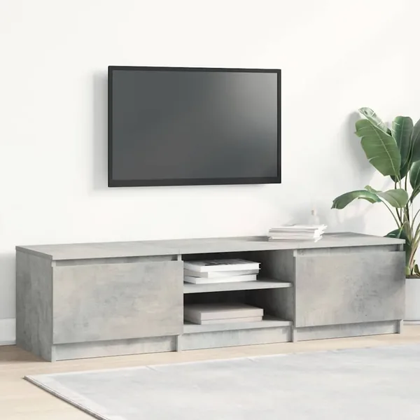 Meuble TV Gris béton 140x40x35,5 cm Bois d'ingénierie