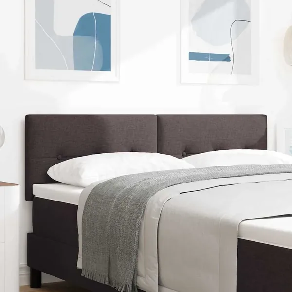 Tête de lit réglable en hauteur Marron foncé 144 cm tissu
