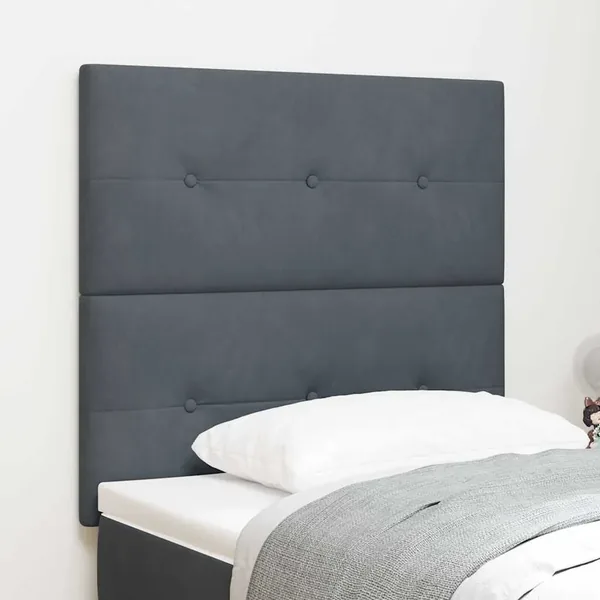 Tête de lit LED avec bandes LED Gris 80 cm Velours