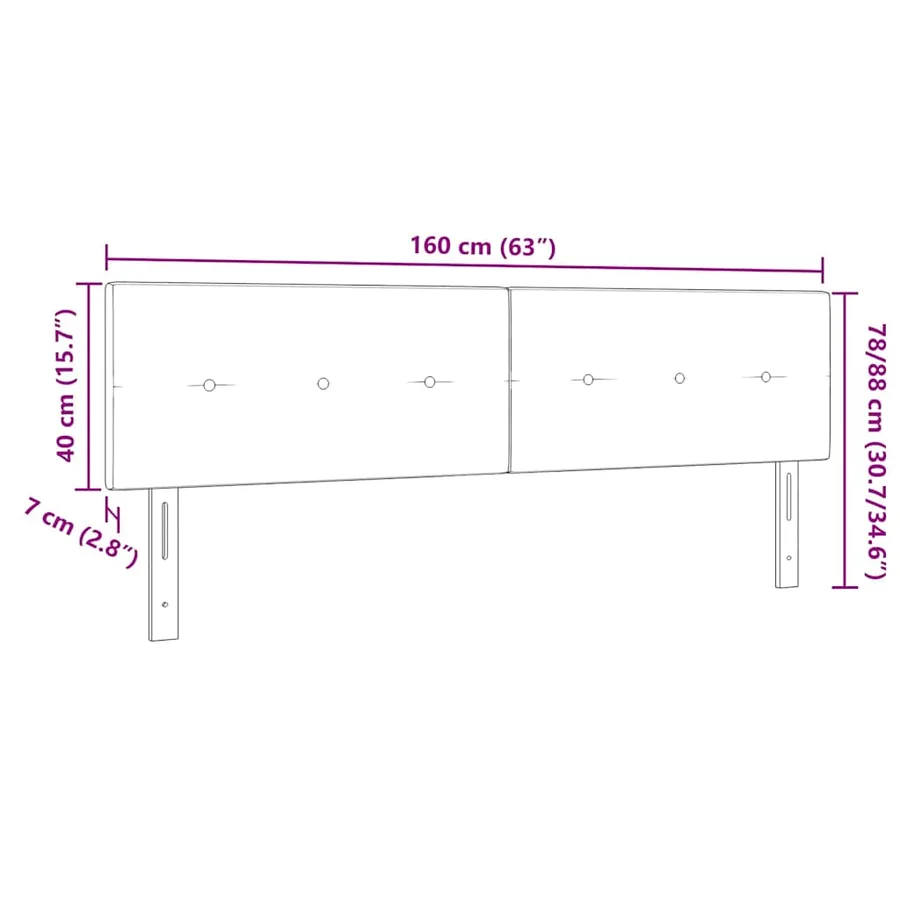 Tête de lit Noir 160 cm Velours - 9