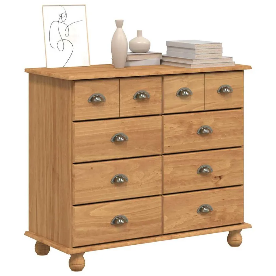 Commode ASKIM Marron 91 x 40 x 79 cm Bois de pin massif - 3