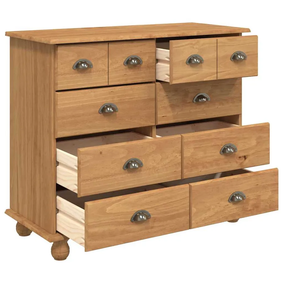 Commode ASKIM Marron 91 x 40 x 79 cm Bois de pin massif - 5