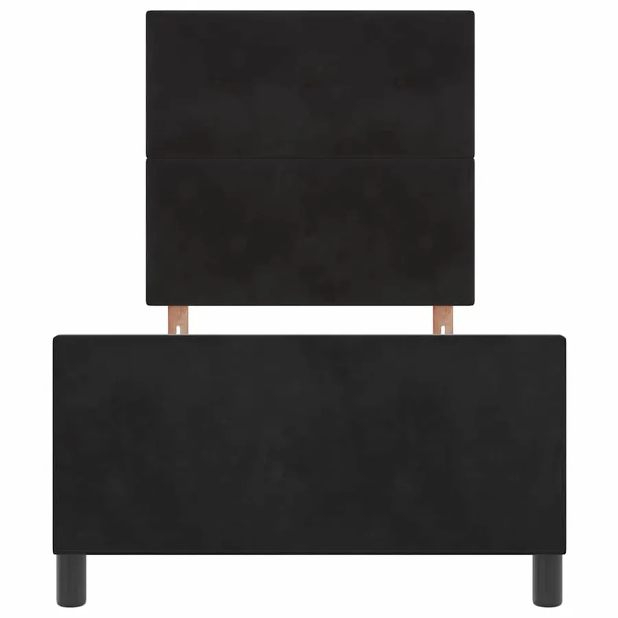 Lit à ressorts avec tête de lit Noir 80 x 200 cm Velours - 7
