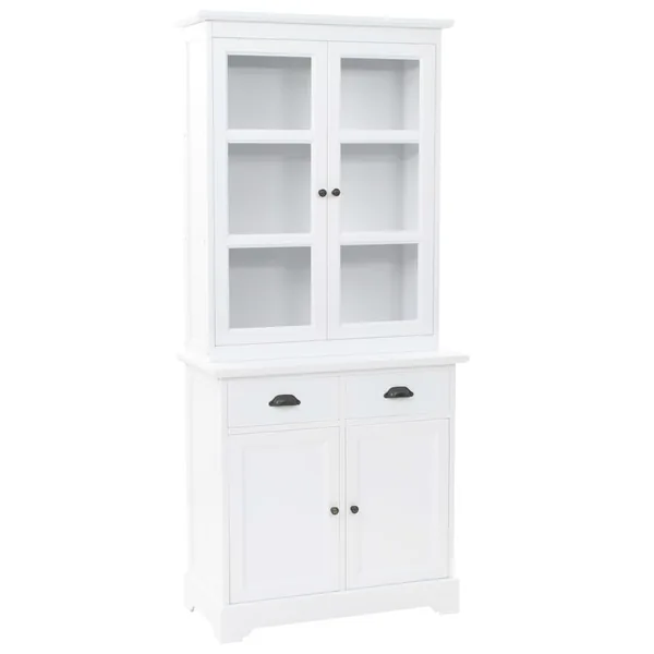 Vaisselier avec 4 portes MDF et Bois de pin 80x40x180 cm