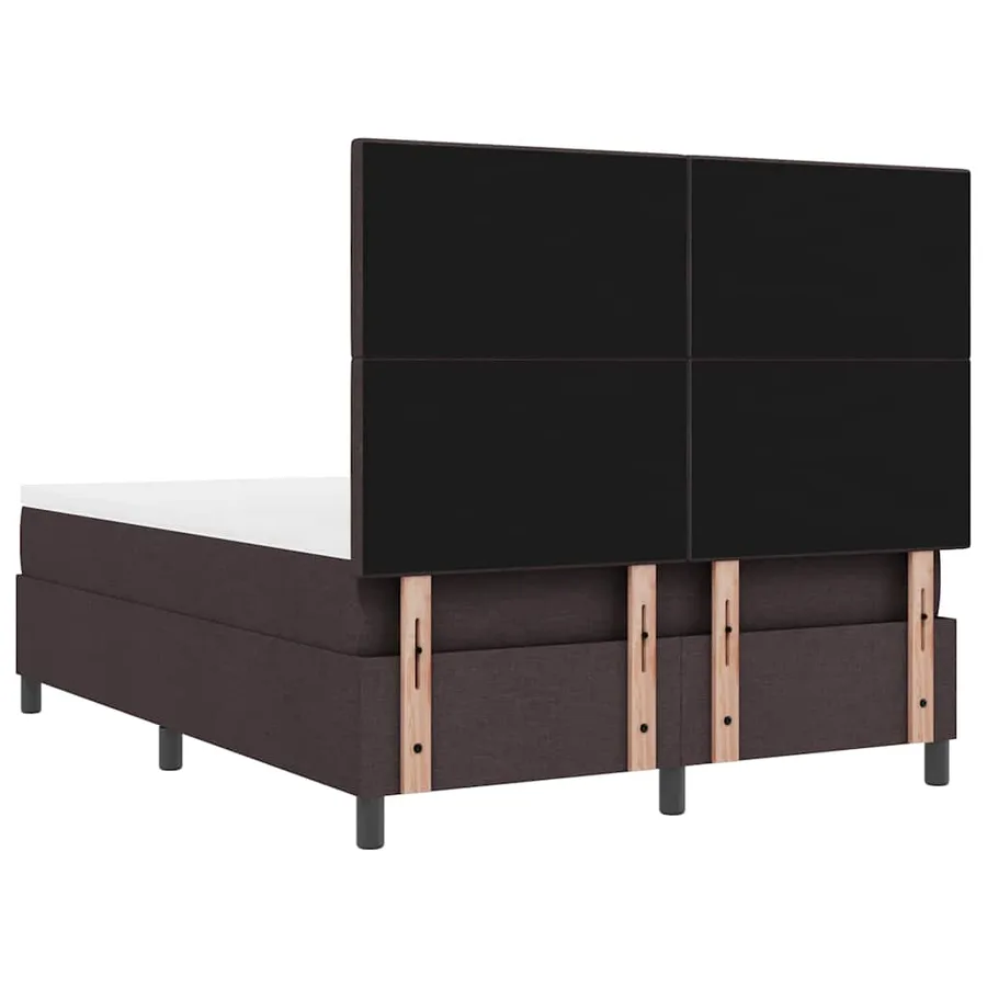 Lit à ressorts avec bandes LED Marron foncé 140 x 190 cm tissu - 10