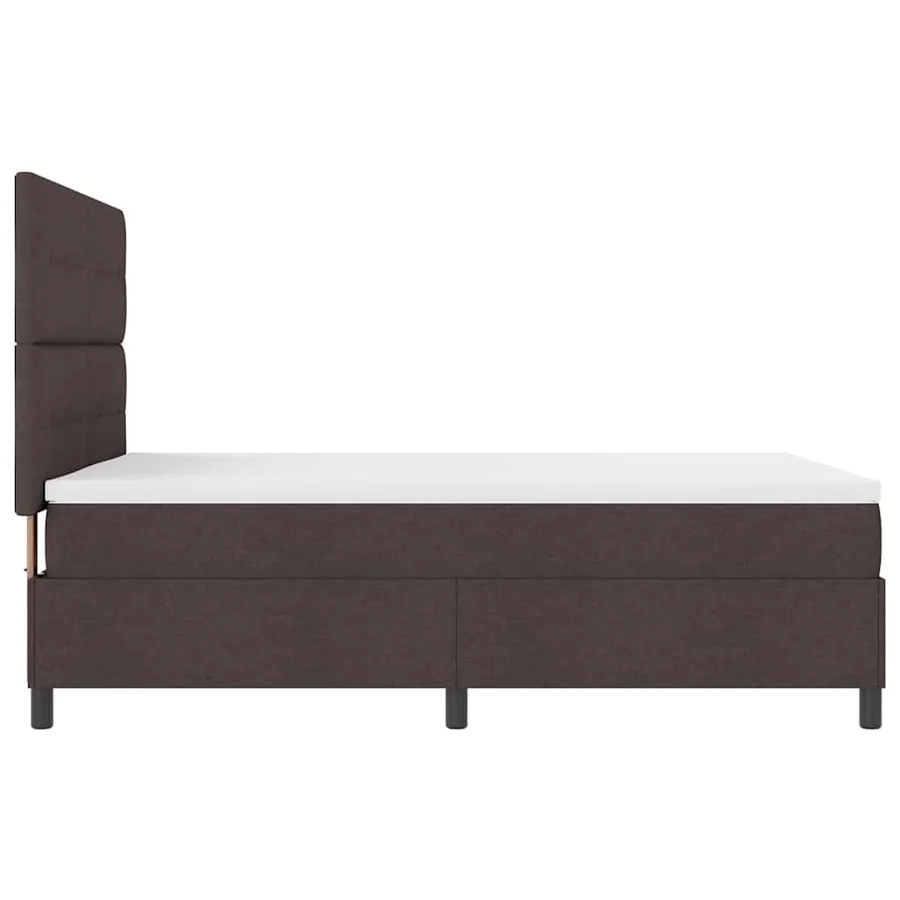 Lit à ressorts avec bandes LED Marron foncé 140 x 190 cm tissu - 9