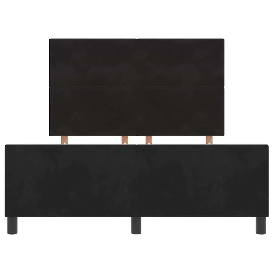 Lit à ressorts avec tête de lit Noir 160 x 200 cm Velours - 7