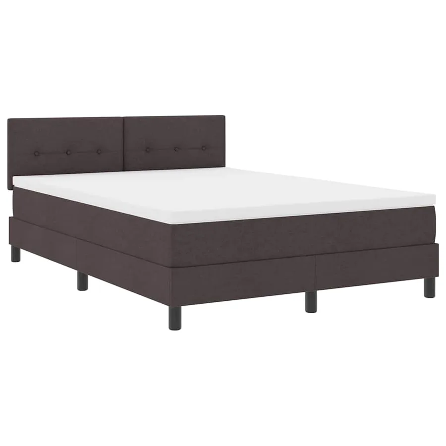 Lit à ressorts avec bandes LED Marron foncé 140 x 200 cm tissu - 2
