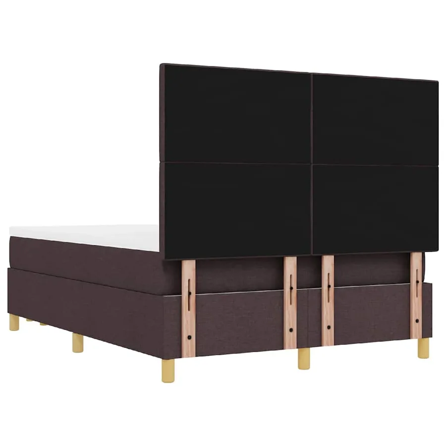 Lit à ressorts avec coussin Marron foncé 200 x 140 cm tissu - 8