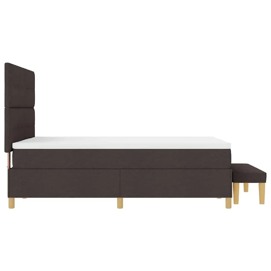 Lit à ressorts avec coussin Marron foncé 200 x 140 cm tissu - 9