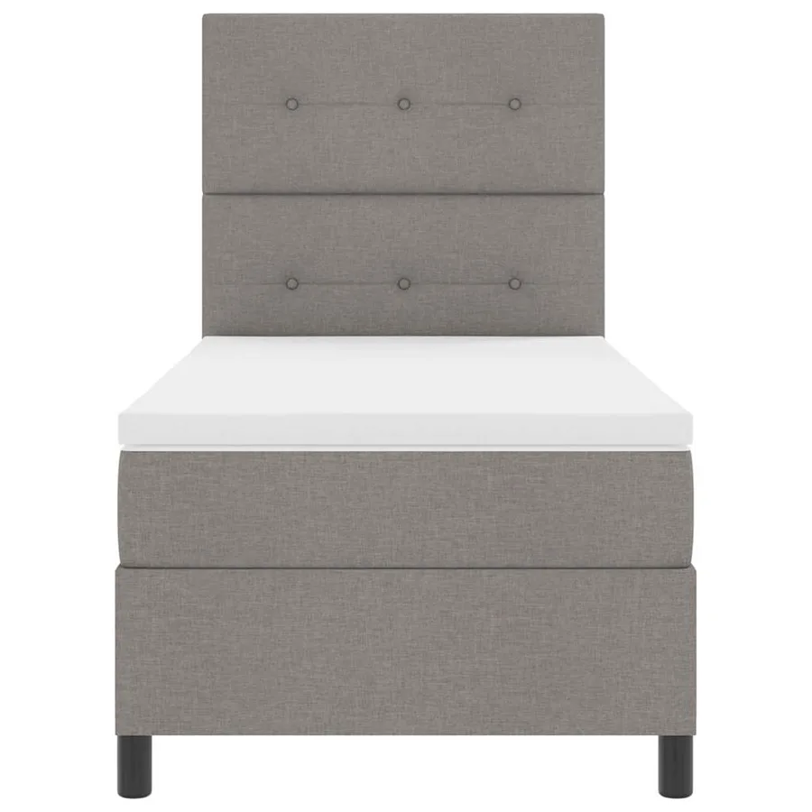 Lit à ressorts avec tête de lit Taupe 90 x 200 cm tissu - 7